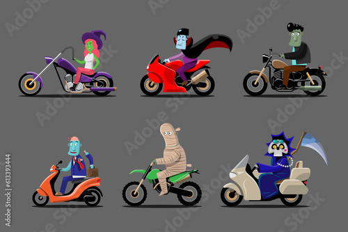 Vector illustration Happy Halloween (trick or treat) celebration with the characters for party invitation such as poster, banners, webpage, flyer, brochure, card
