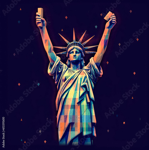 Independence Day celebration poster - raising hands for freedom