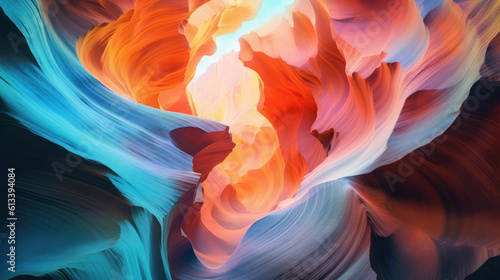 Canyon cave colorful abstract wallpaper. AI generation 