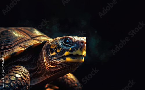 Portrait Of Turtle Animal Minimalist Eternal Melancholy. Generative AI