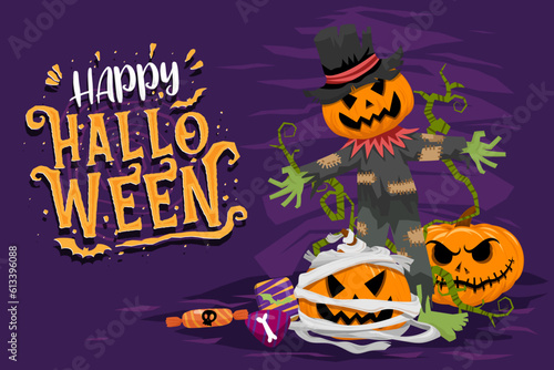 Happy Halloween  trick or treat  Poster for invitation for designer create banner or web page