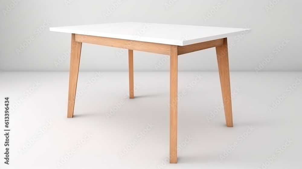 Minimalist wooden table created with Generative Ai technology Minimalist wooden table created with Generative Ai technology