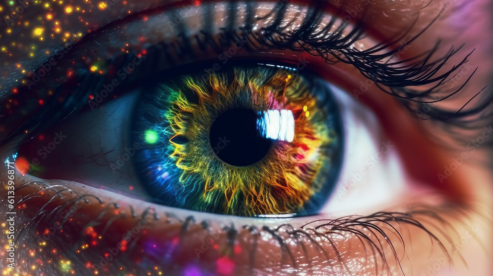 colorful all colors of the rainbow retina