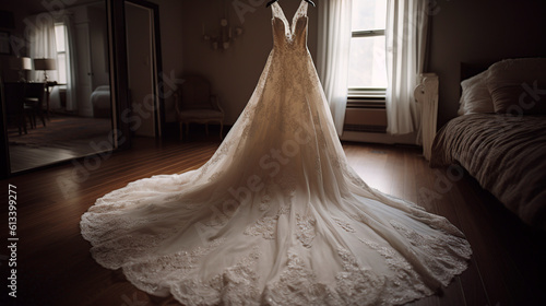 Beautiful wedding dress created with Generative Ai technology