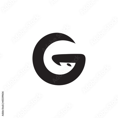 letter G lizard logo design illustration.