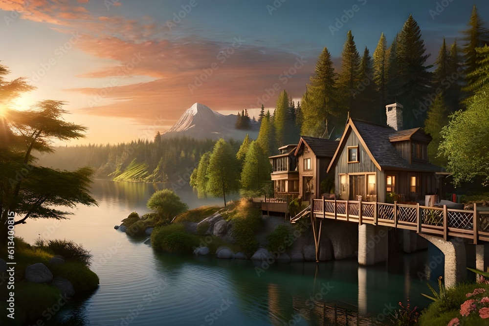 Fototapeta premium lake in the mountains