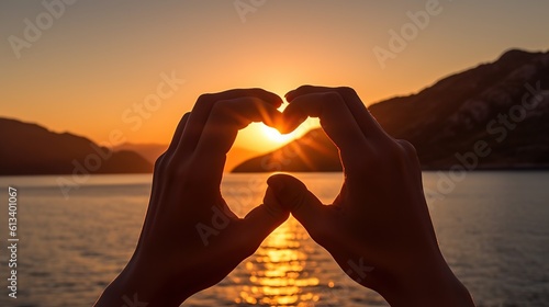 HD wallpaper  hand heart form  love  sunset  romantic  hands  human hand  heart shape  