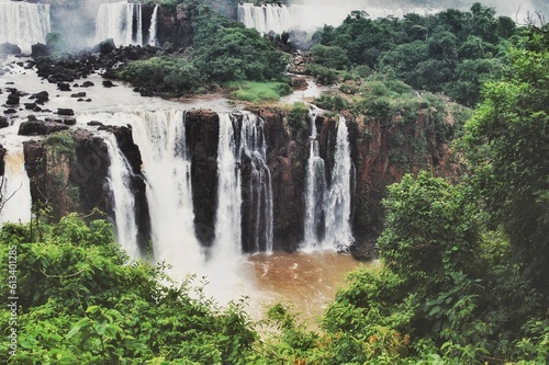 waterfall in the forest  Iguazu  Argentina