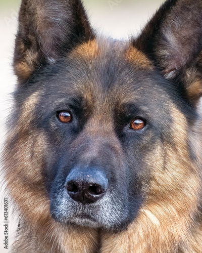 german shepherd dog close up of face