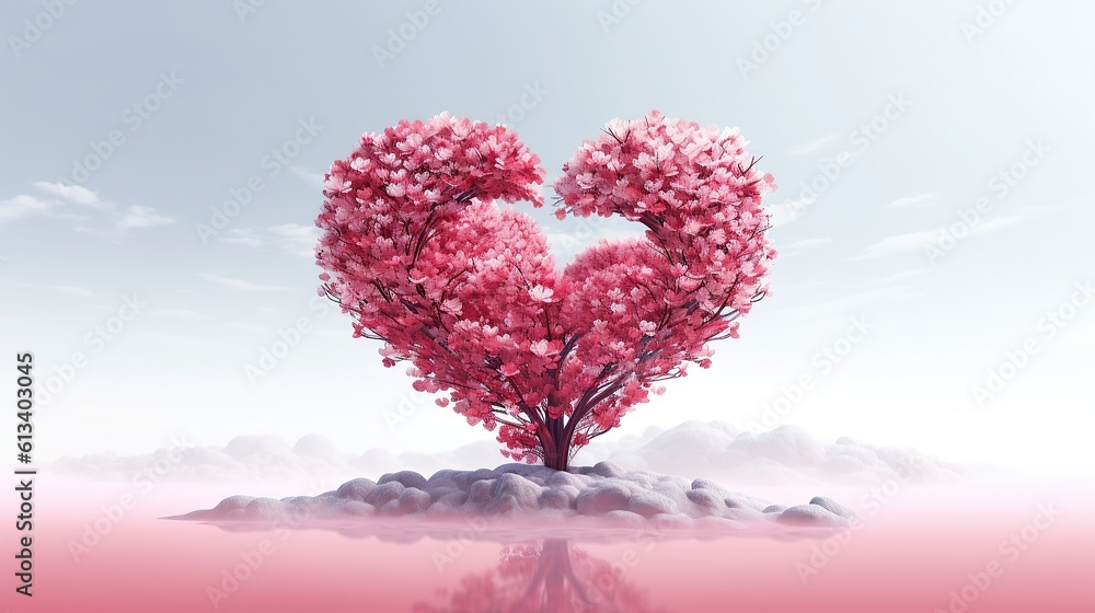 HD wallpaper: red and pink hearts illustration, tree, love, romantic, heart Shape, 