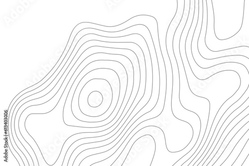 Black and white wavy paper curve relief abstract topographic map background. Geographic mountain relief. Topographic map lines, contour background. Abstract wave lines background.