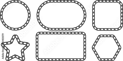black white chain link frame set