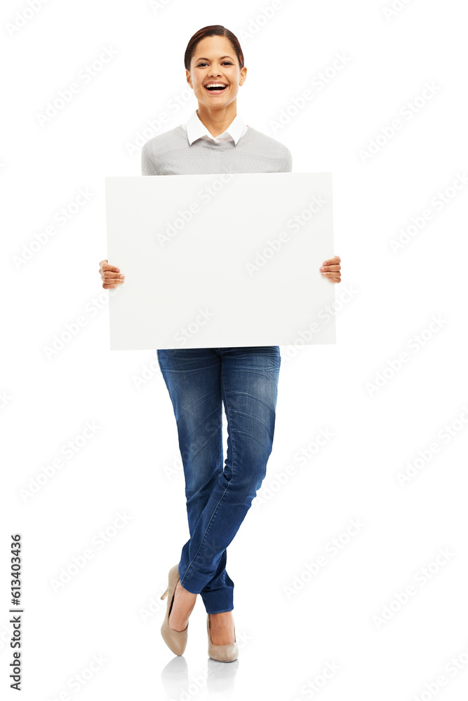 Mockup, happy and poster with portrait of woman on transparent background for show, promotion and idea. Card, sign and paper with female person isolated on png for announcement, logo and presentation Mockup, happy and poster with portrait of woman on transparent background for show, promotion and idea. Card, sign and paper with female person isolated on png for announcement, logo and presentation