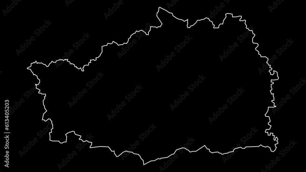 Kedougou region map of Senegal outline animation Kedougou region map of Senegal outline animation