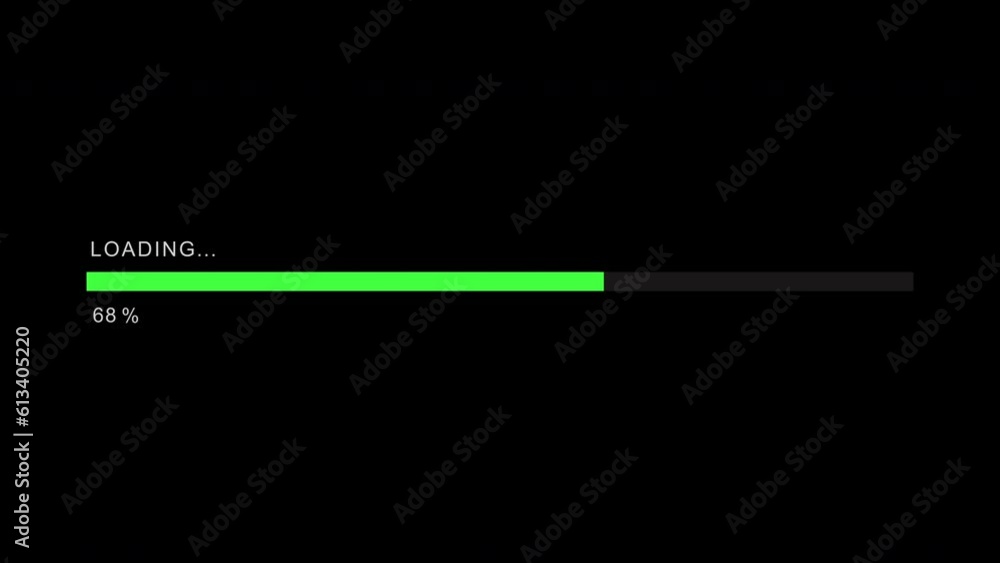 Loading Green Progress Bar on black background Loading Green Progress Bar on black background