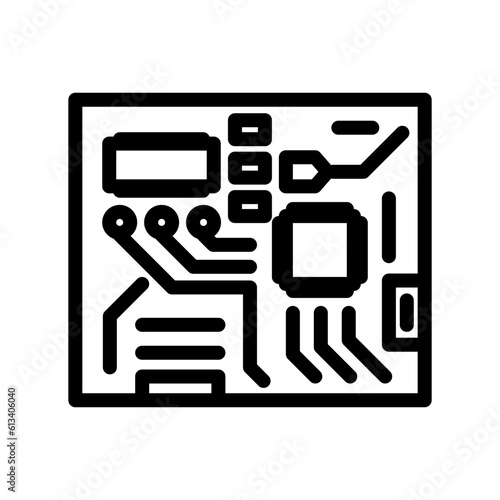 circuit board electrical engineer line icon vector. circuit board electrical engineer sign. isolated contour symbol black illustration