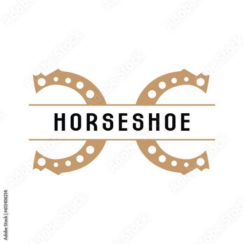 Horseshoe Logo, Cowboy Horse Vector, Icon Design Symbol Template