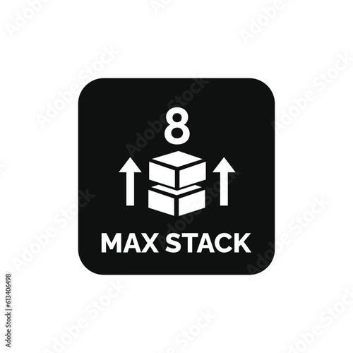 Max stack packaging mark icon symbol vector