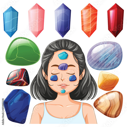 Set of lucky gem stone