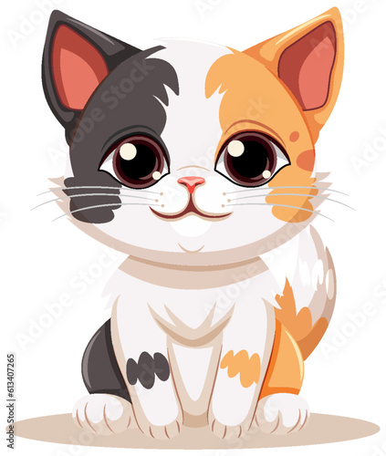 Sweet eyed Kitten Cartoon Character
