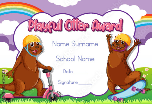 Certificate for kids template with customizable design with playful fonts