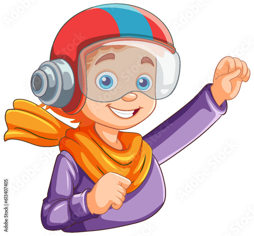 Cute pilot cartoon character