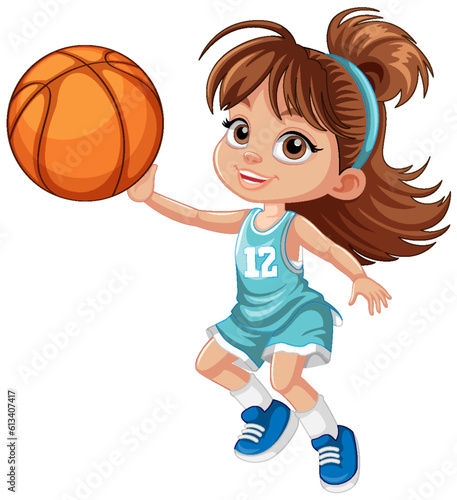 Female basketball player cartoon character