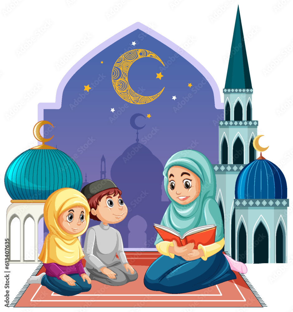 Muslim Family Cartoon Characters Muslim Family Cartoon Characters