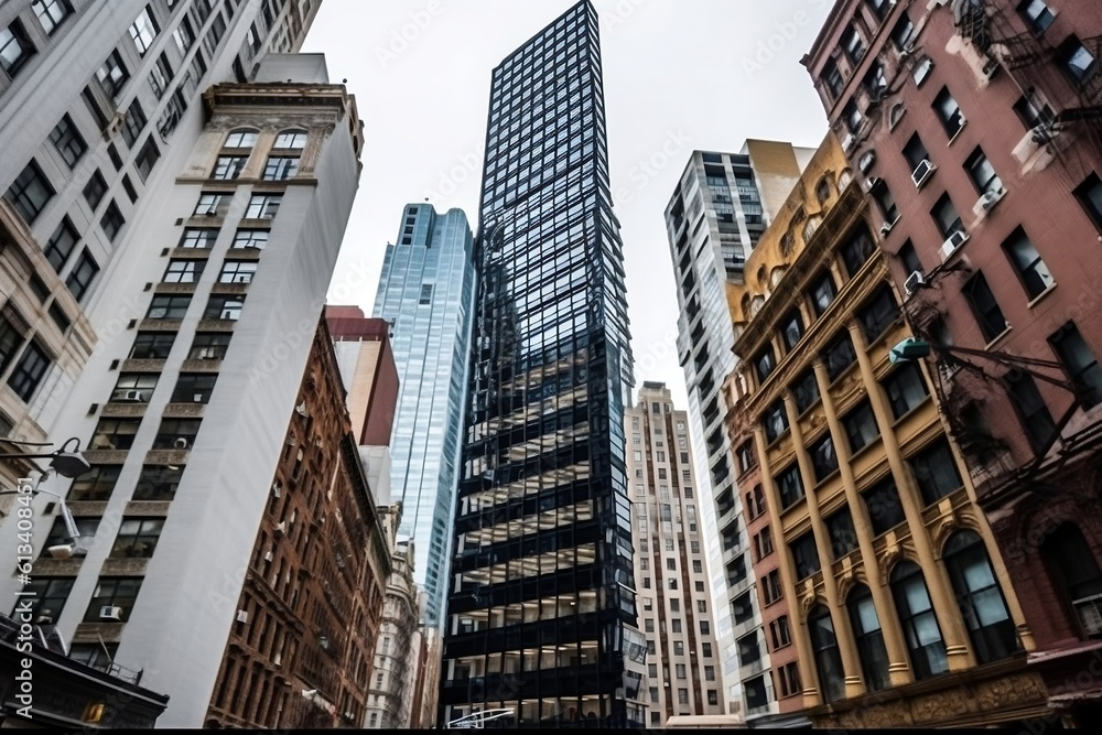 Skyscrapers and Offices in New York City - Urban Architecture and Business Hub, Generative AI