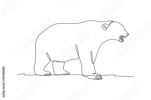 Single one line drawing mammal animal concept. Continuous line draw design graphic vector illustration.