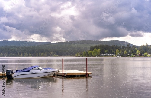 Rainy day at Shawnigan Lake, British Columbia, Canada photo