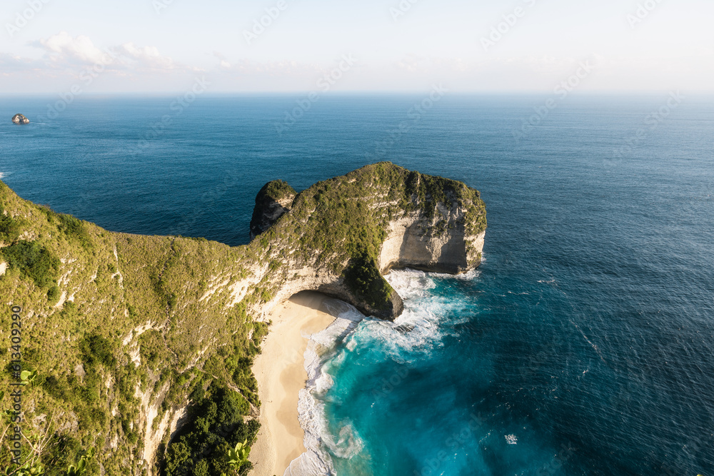 Stunning cliffs over Kelingking Beach, Nusa Penida, Bali, Indonesia