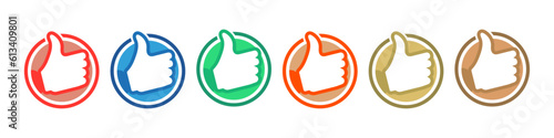 Thumb Up, Like Icon. Hand finger up sign. Thumb-up symbol. Flat design style. Vector.