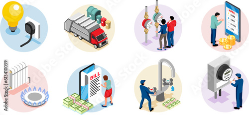 Public Utilities Isometric Round Compositions