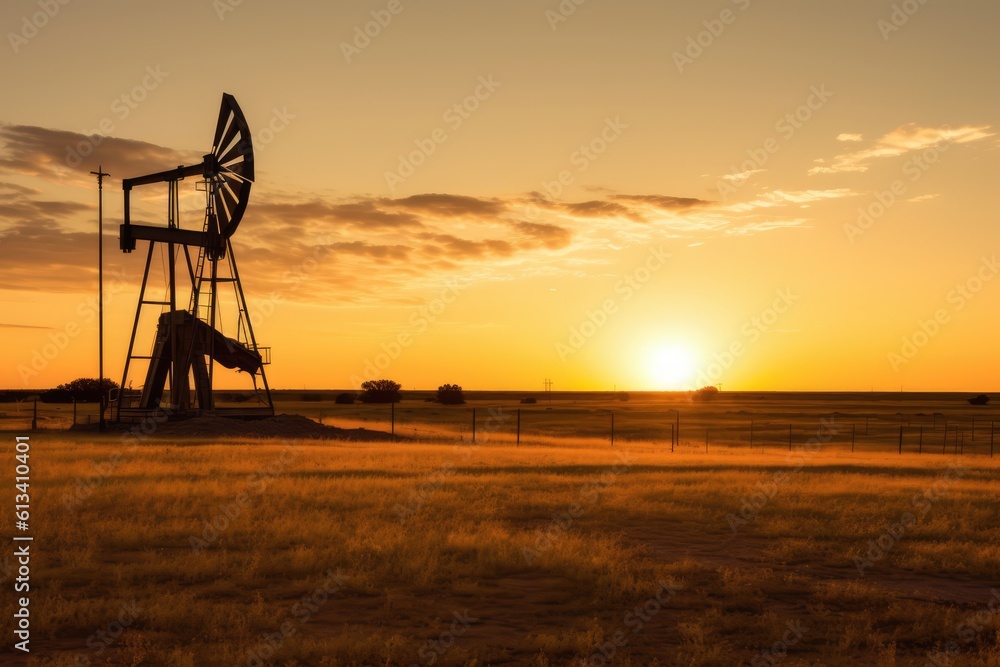 Oil pumpjack in the sunset Oil pumpjack in the sunset
