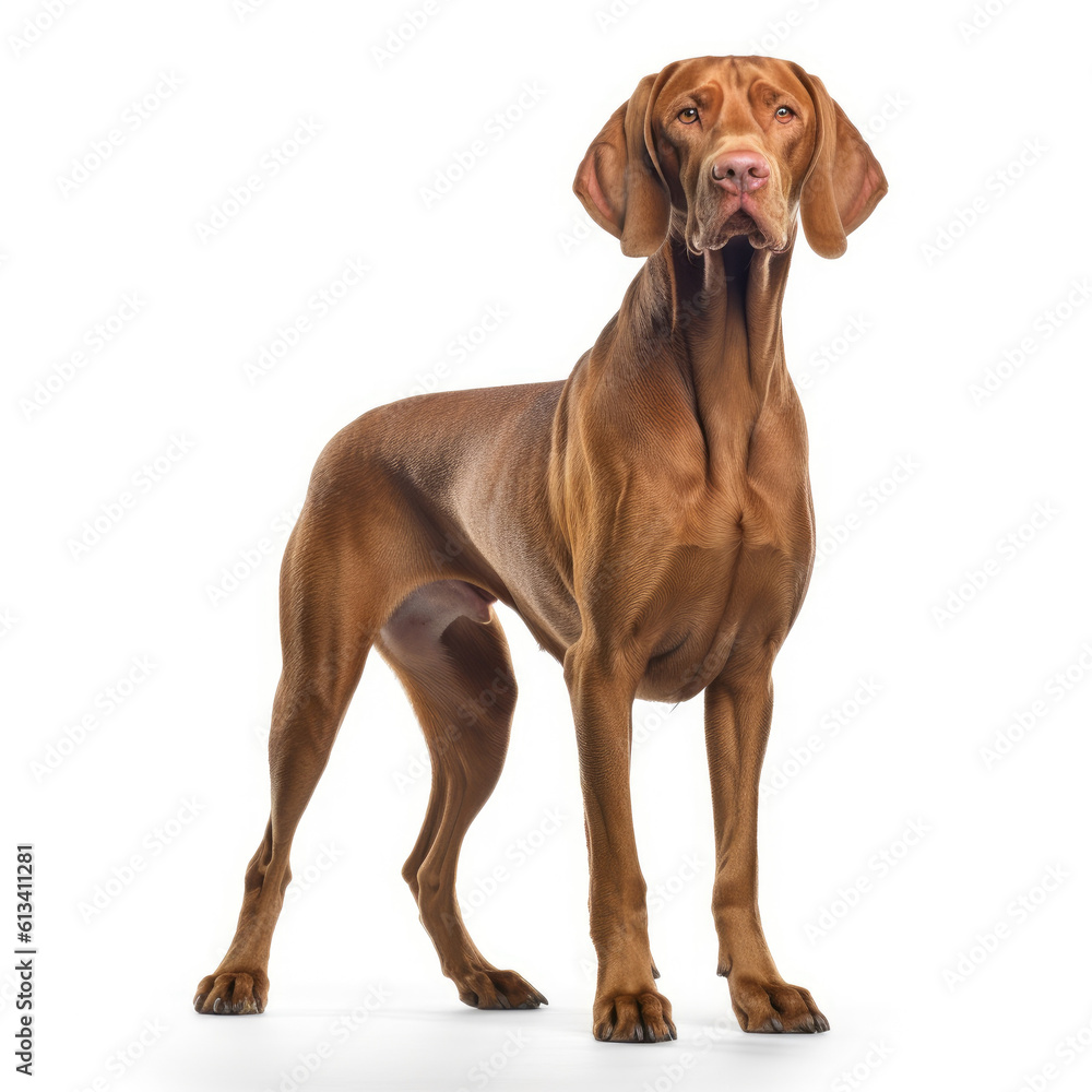 hungarian vizla dog isolated on white background, ai generative. hungarian vizla dog isolated on white background, ai generative.