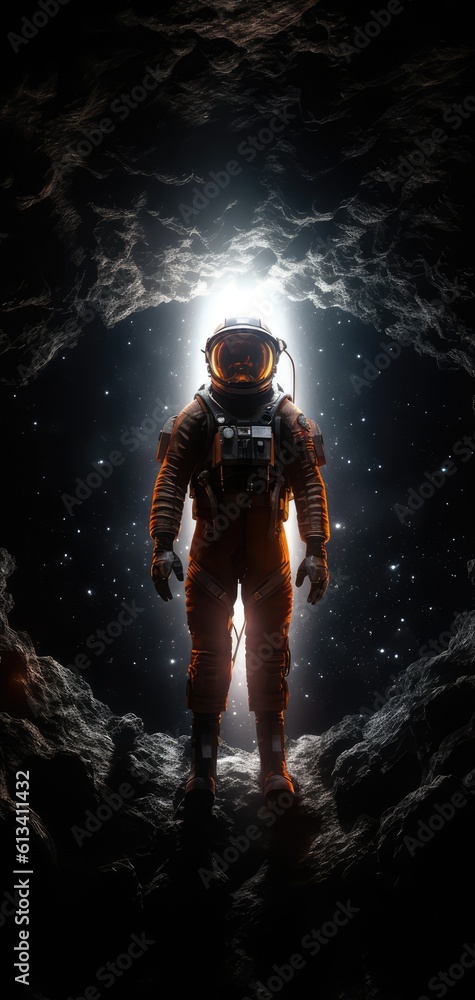 Fototapeta premium Astronaut exploring space and universe