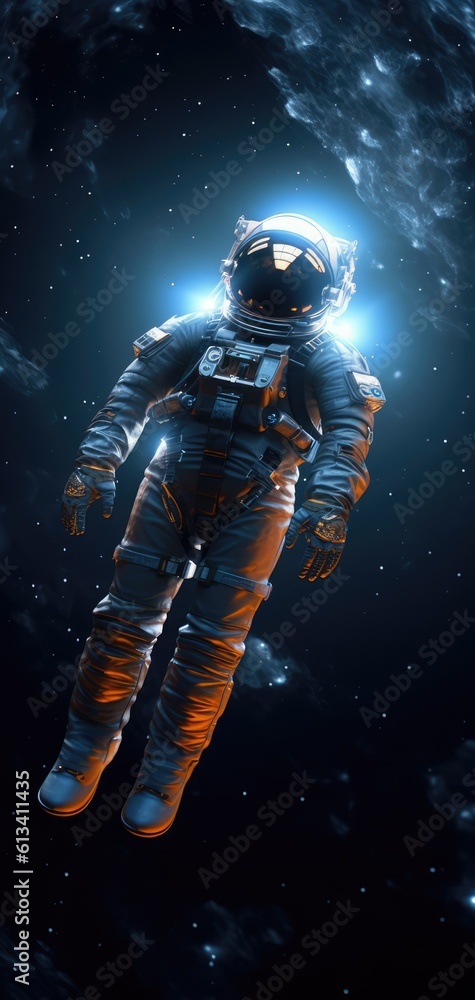 Fototapeta premium Astronaut exploring space and universe