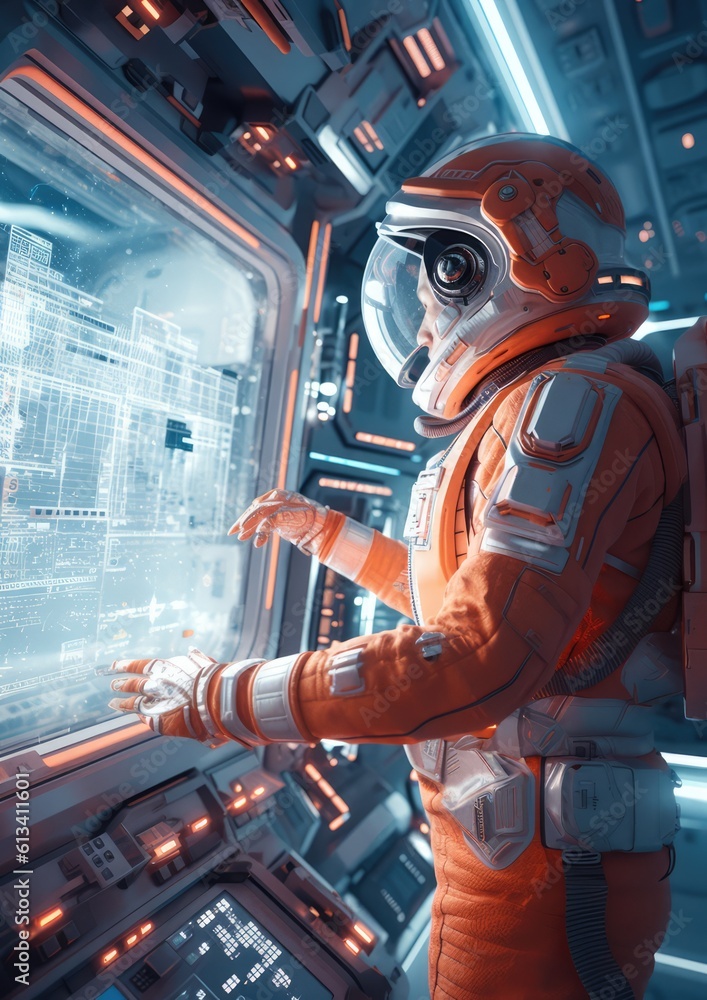 Astronaut exploring space and universe Astronaut exploring space and universe