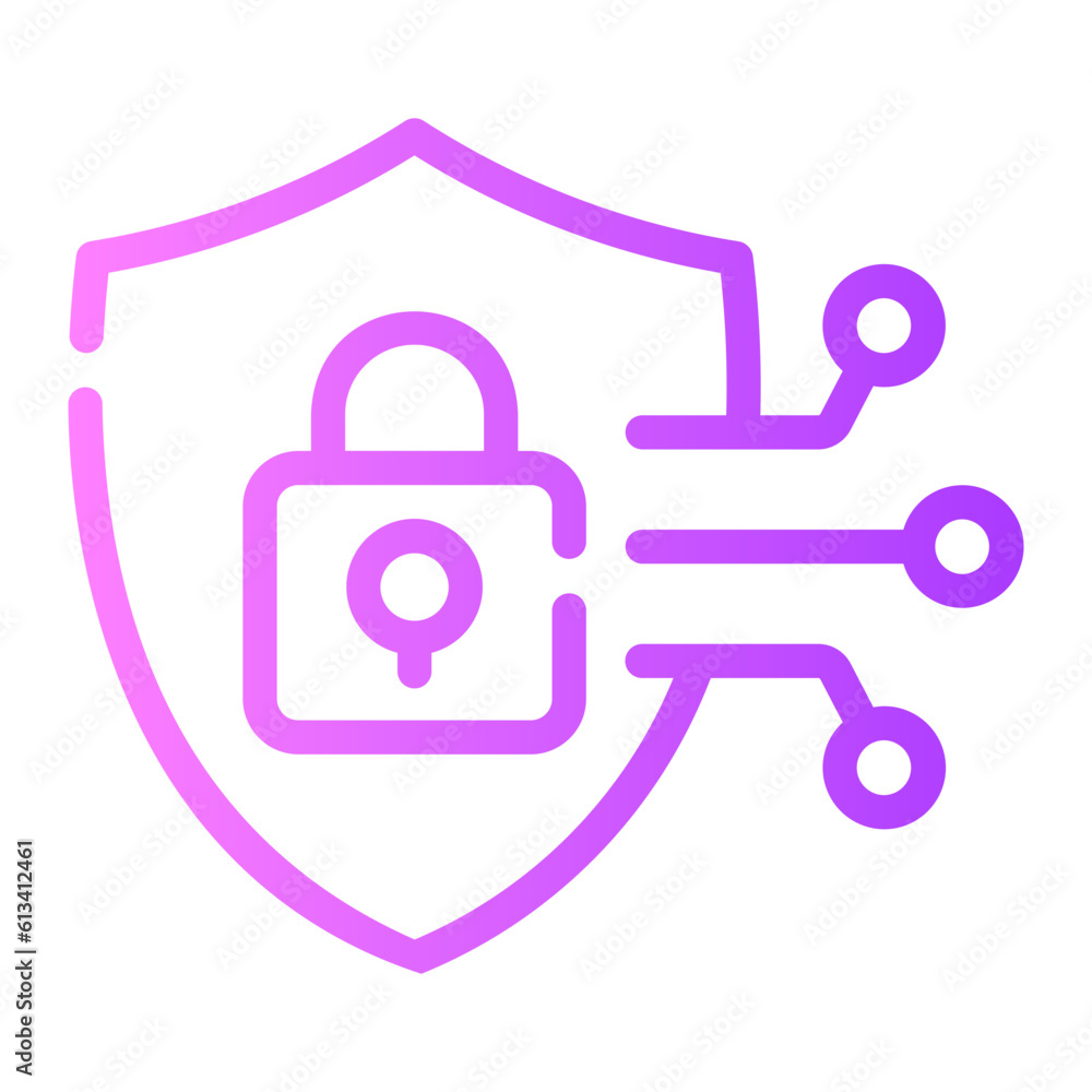 network security Line Gradient Icon network security Line Gradient Icon