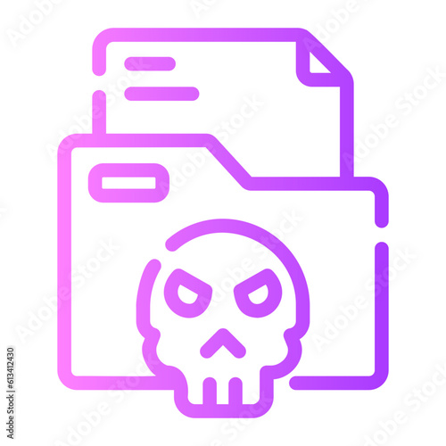 infected files Line Gradient Icon