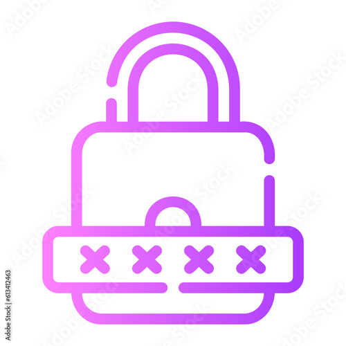 password Line Gradient Icon
