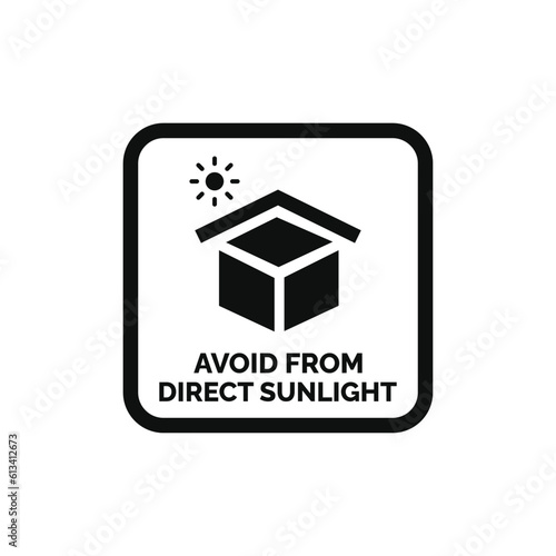 Avoid from direct sunlight packaging mark icon symbol vector