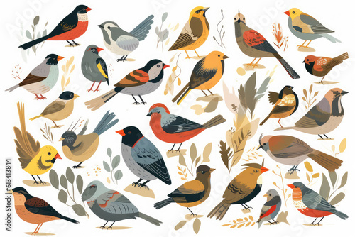set of birds, illustration © Kien