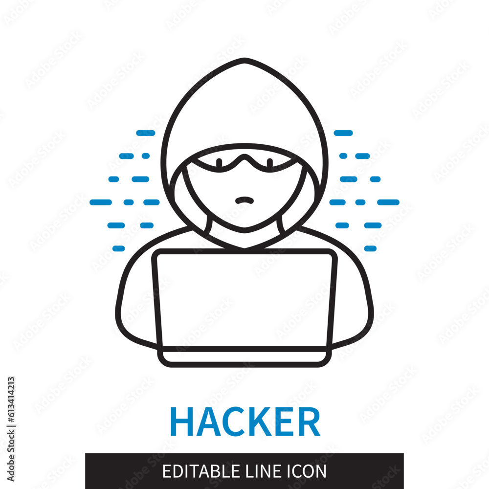 Hacker editable line icon