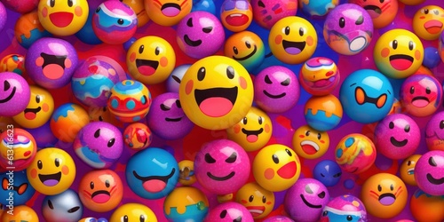 Joyful Emoji Background, World Emoji Day and Happy Day. Generative Ai