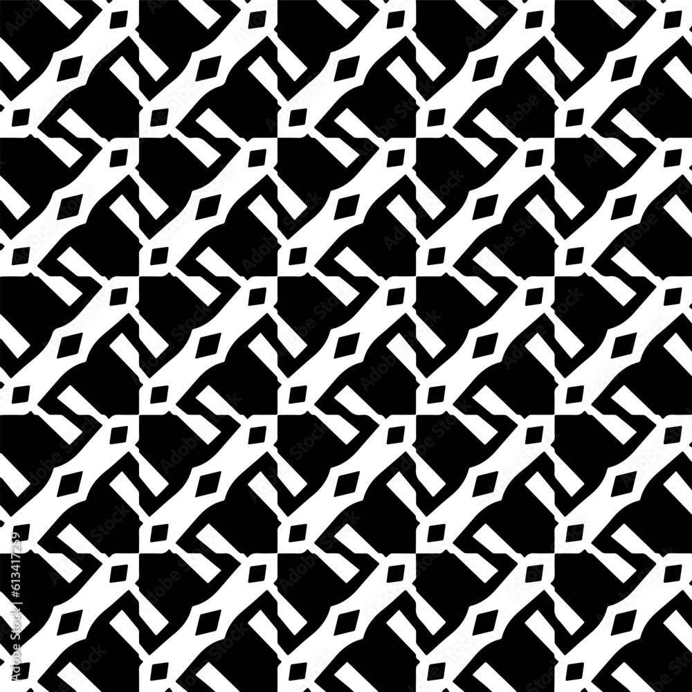 Background with abstract shapes. Black and white texture. Seamless monochrome repeating pattern for decor, fabric, cloth. Background with abstract shapes. Black and white texture. Seamless monochrome repeating pattern for decor, fabric, cloth.