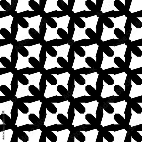  Background with abstract shapes. Black and white texture. Seamless monochrome repeating pattern  for decor  fabric  cloth.