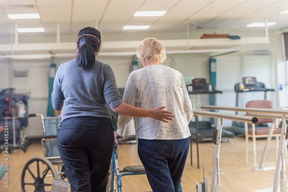 Naklejka premium Physio gym falls rehab