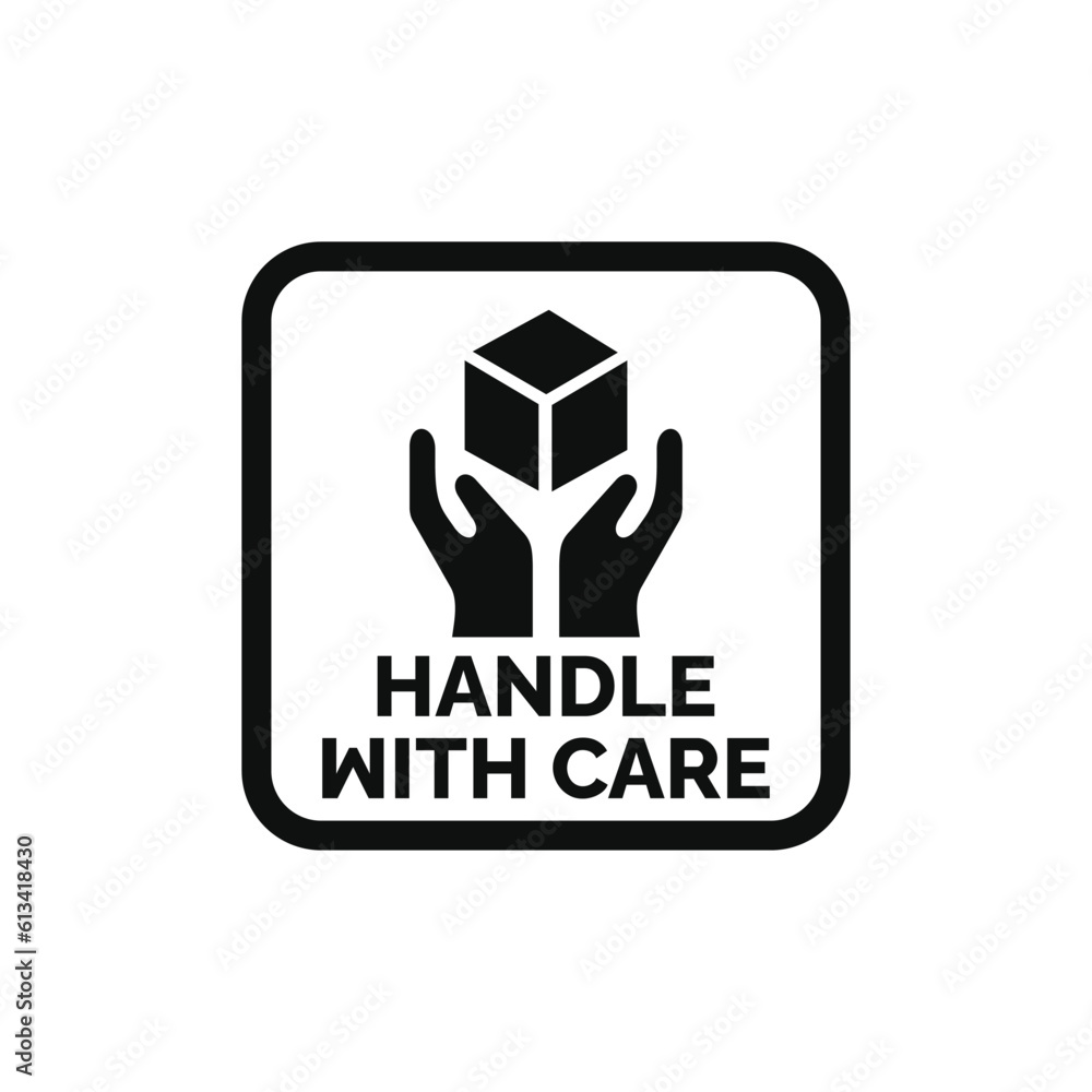 Handle with care mark icon symbol vector